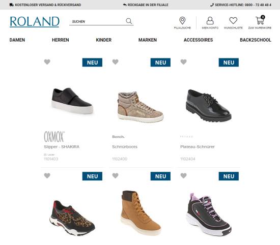 Neue Schuhe online kaufen