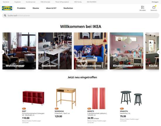 Möbel Onlineshop von IKEA